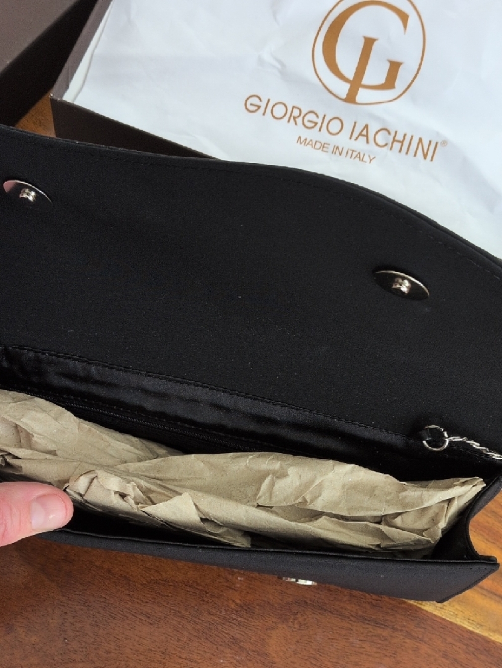 🆕 Swarowski Crystal Black Chain-Shoulder Evening Clutch - Picture 7 of 13